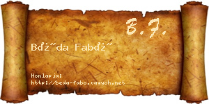 Béda Fabó névjegykártya